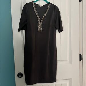 Grey dress, size 8 with silver embellishments around kneck